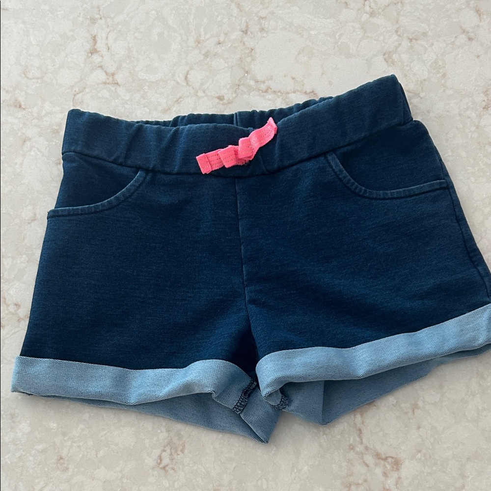 Cynthia Rowley Girls Navy Shorts with Pink Bow